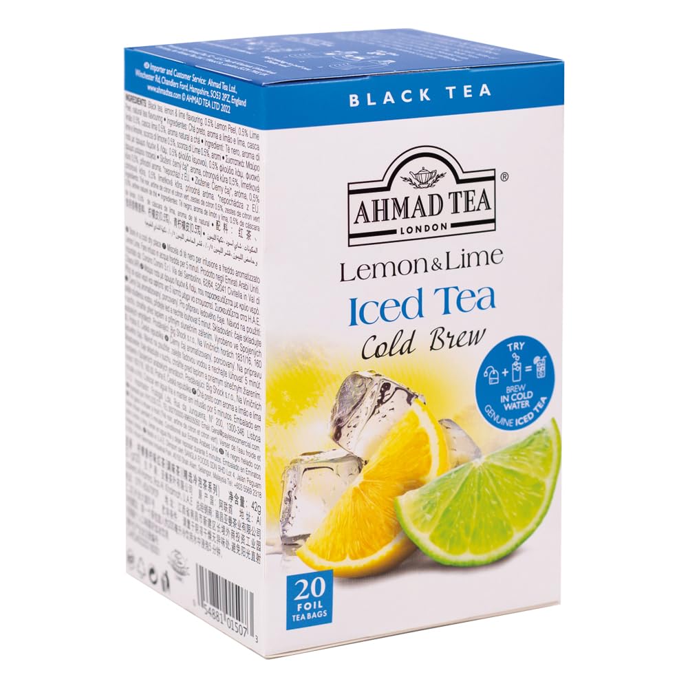 Ahmad Tea Black Tea, Cold Brew Lemon and Lime Teabags, Iced Tea, 20 ct (Pack of 6) - Caffeinated and Sugar-Free - Image 3