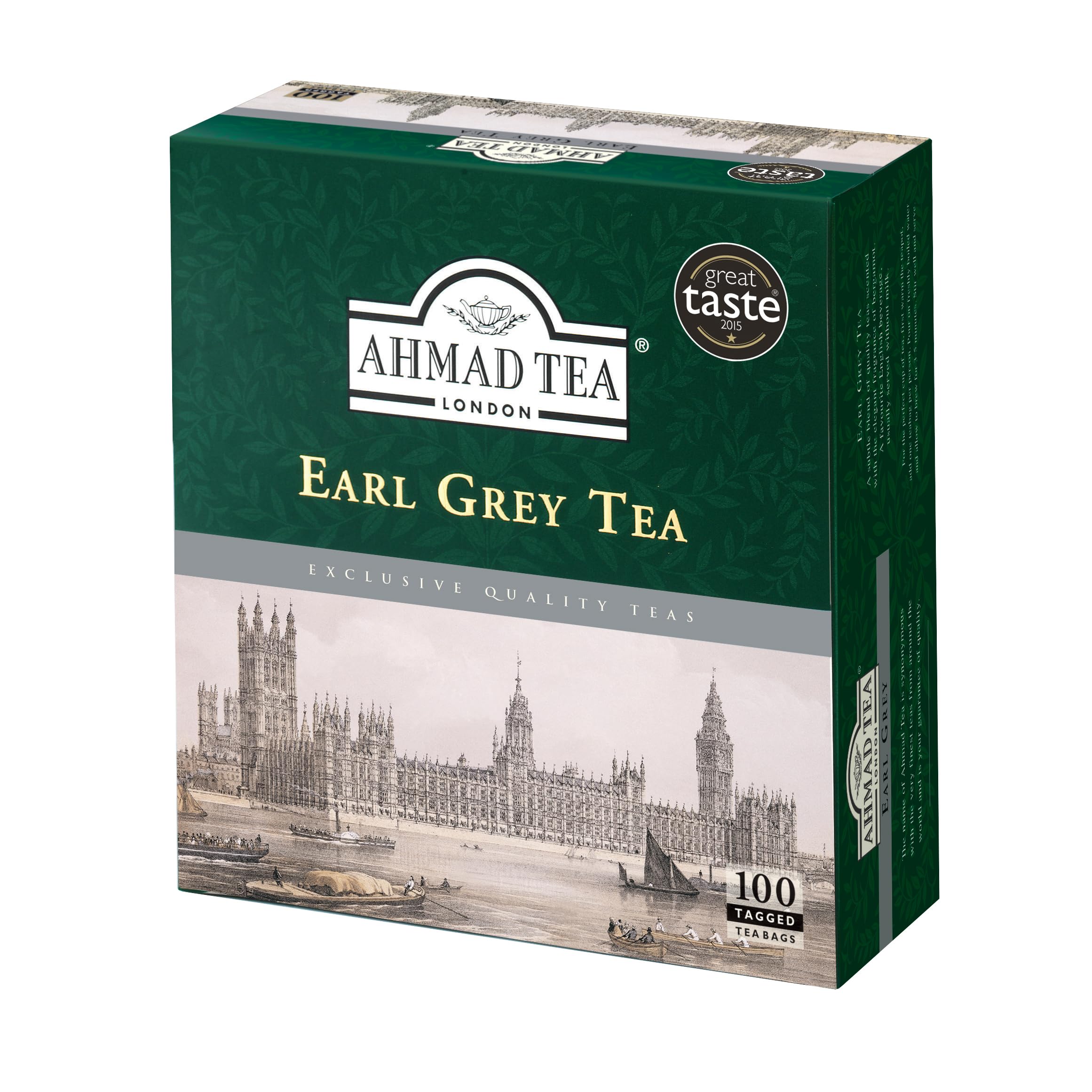 Ahmad Tea Earl Grey Tea, Tagged Teabags without envelopes, 100 Count - Image 3