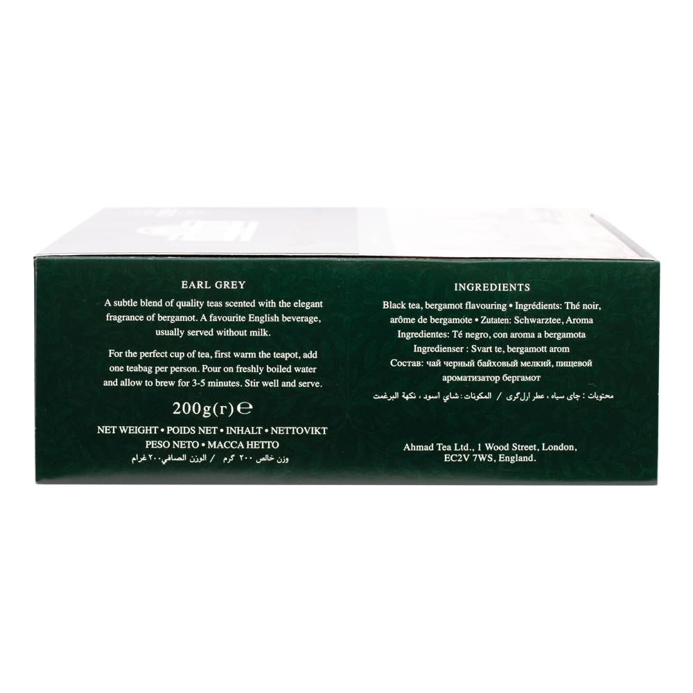 Ahmad Tea Earl Grey Tea, Tagged Teabags without envelopes, 100 Count - Image 8