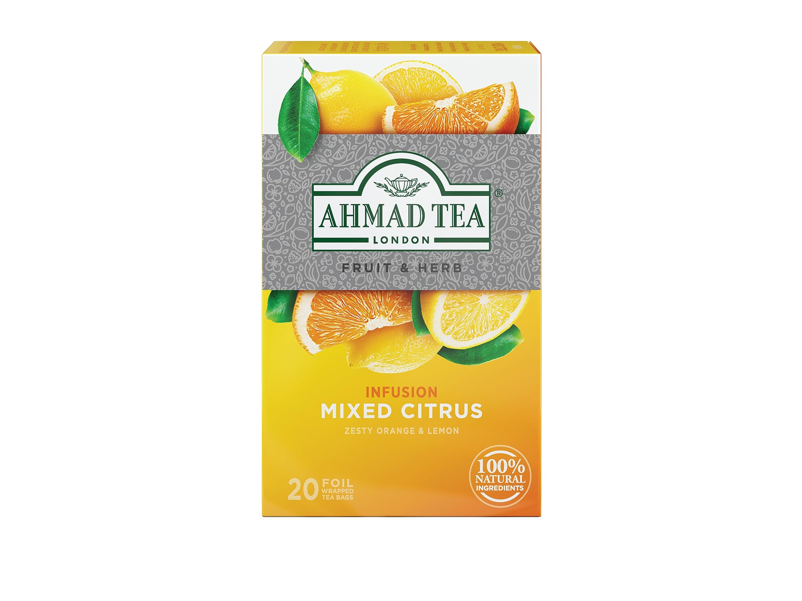 Ahmad Tea Herbal Tea, Mixed Citrus Teabags, 20 ct (Pack of 1) - Decaffeinated & Sugar-Free - Image 4