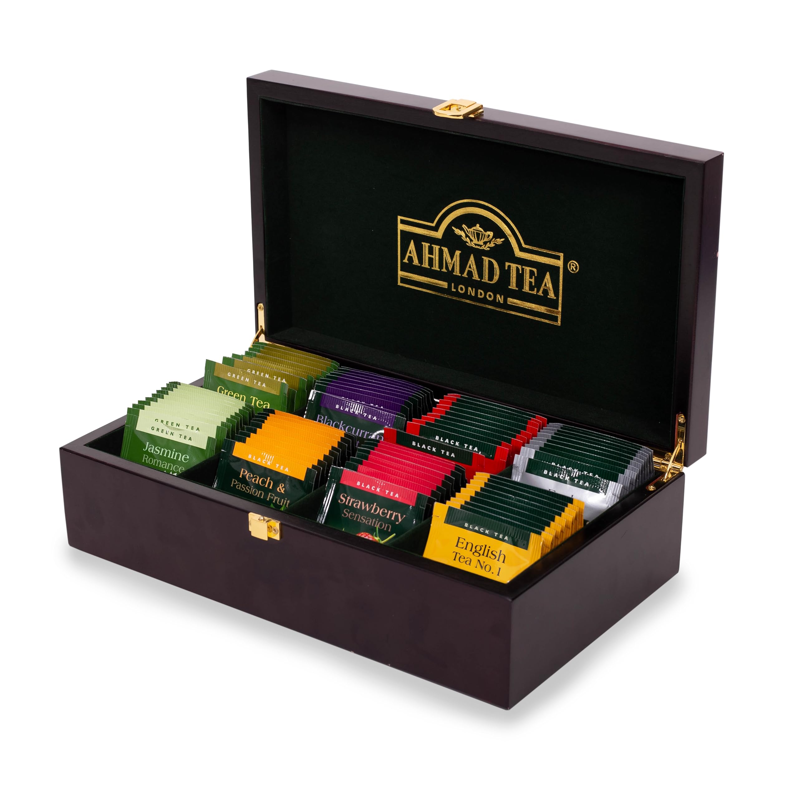 Ahmad Tea Keeper Wooden Box with 80-Count Assorted Tea Bags - Image 3