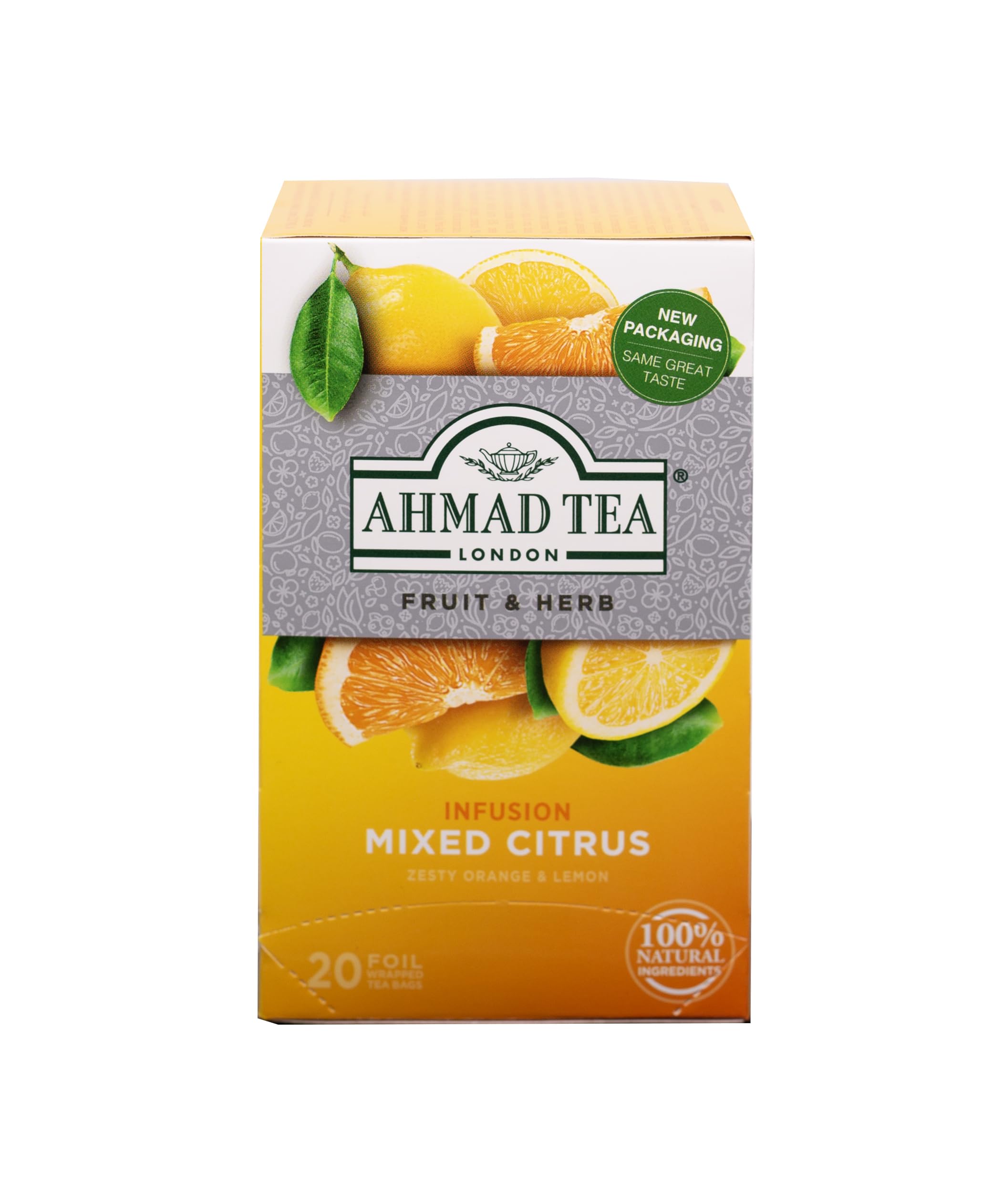 Ahmad Tea Herbal Tea, Mixed Citrus Teabags, 20 ct (Pack of 1) - Decaffeinated & Sugar-Free - Image 3