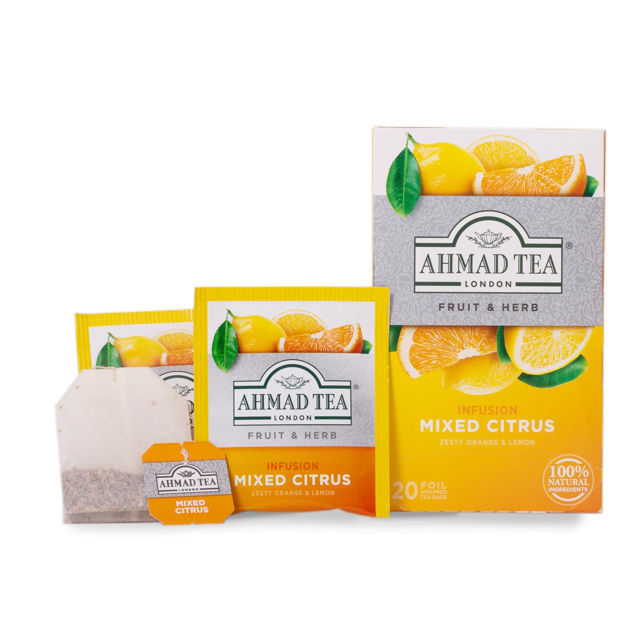 Ahmad Tea Herbal Tea, Mixed Citrus Teabags, 20 ct (Pack of 1) - Decaffeinated & Sugar-Free - Image 7