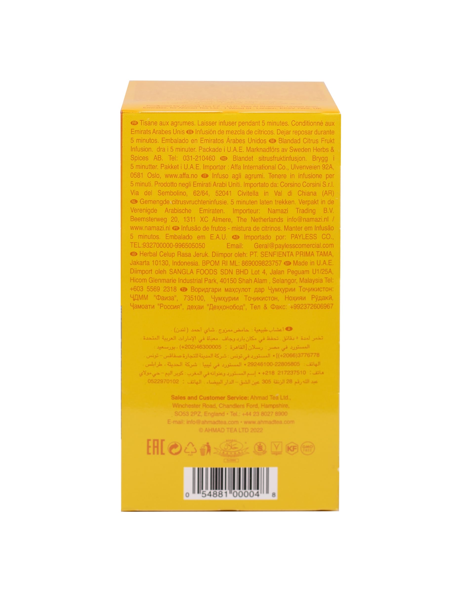 Ahmad Tea Herbal Tea, Mixed Citrus Teabags, 20 ct (Pack of 1) - Decaffeinated & Sugar-Free - Image 6