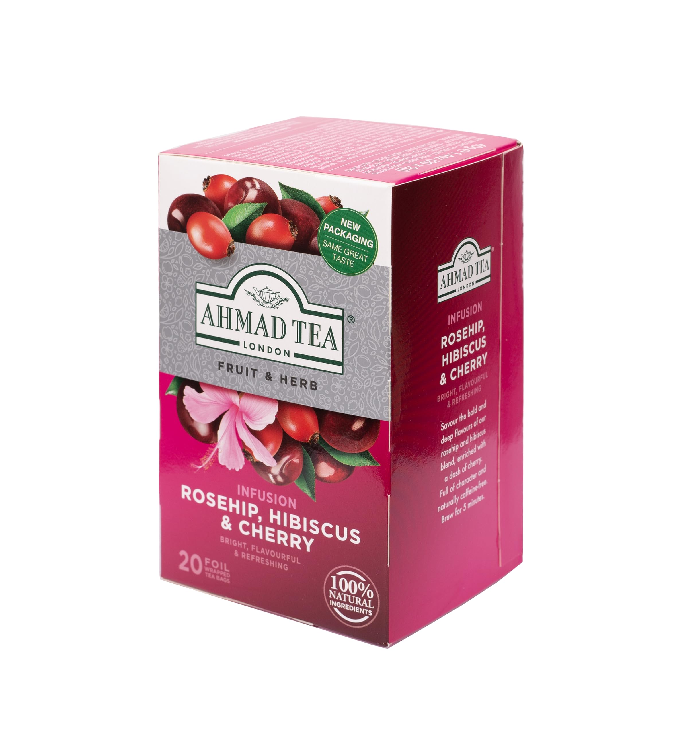 Ahmad Tea Rosehip & Cherry Infusion, 20-Count Tea Bags, Rosehip, Hibiscus & Cherry , 1.4 Oz, (Pack of 6) - Image 4