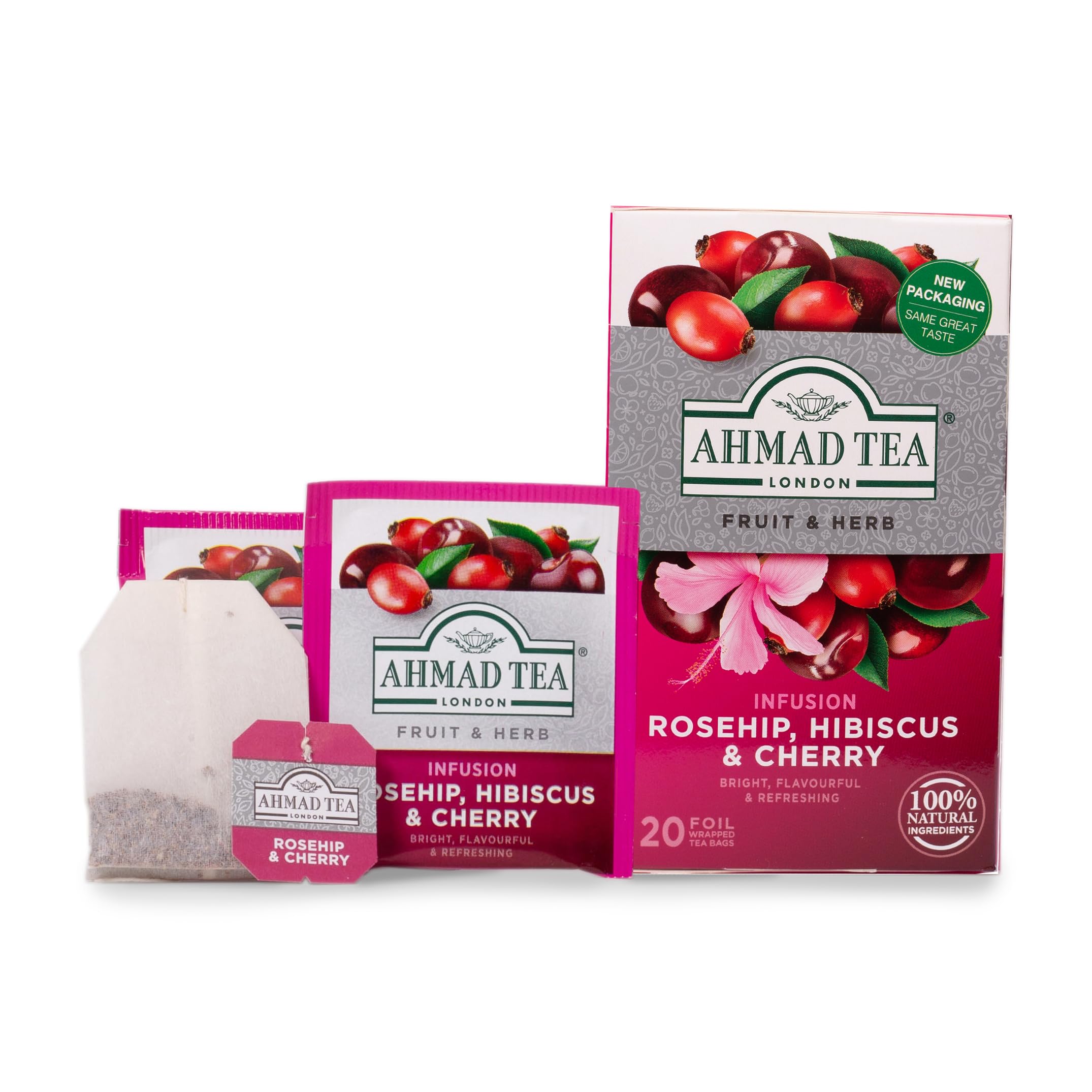 Ahmad Tea Rosehip & Cherry Infusion, 20-Count Tea Bags, Rosehip, Hibiscus & Cherry , 1.4 Oz, (Pack of 6) - Image 5