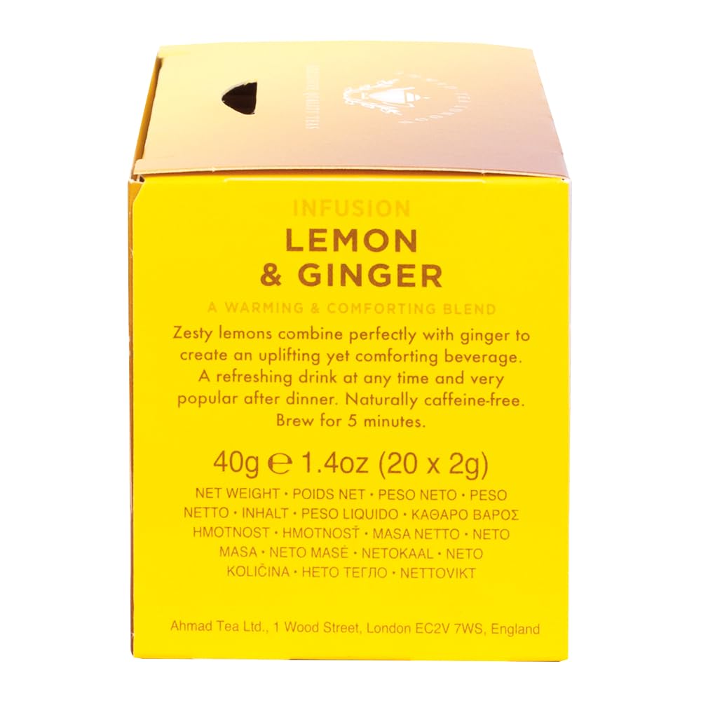 Ahmad Tea Tea Infusion, Lemon & Ginger, 40G, 20 Count - Image 5