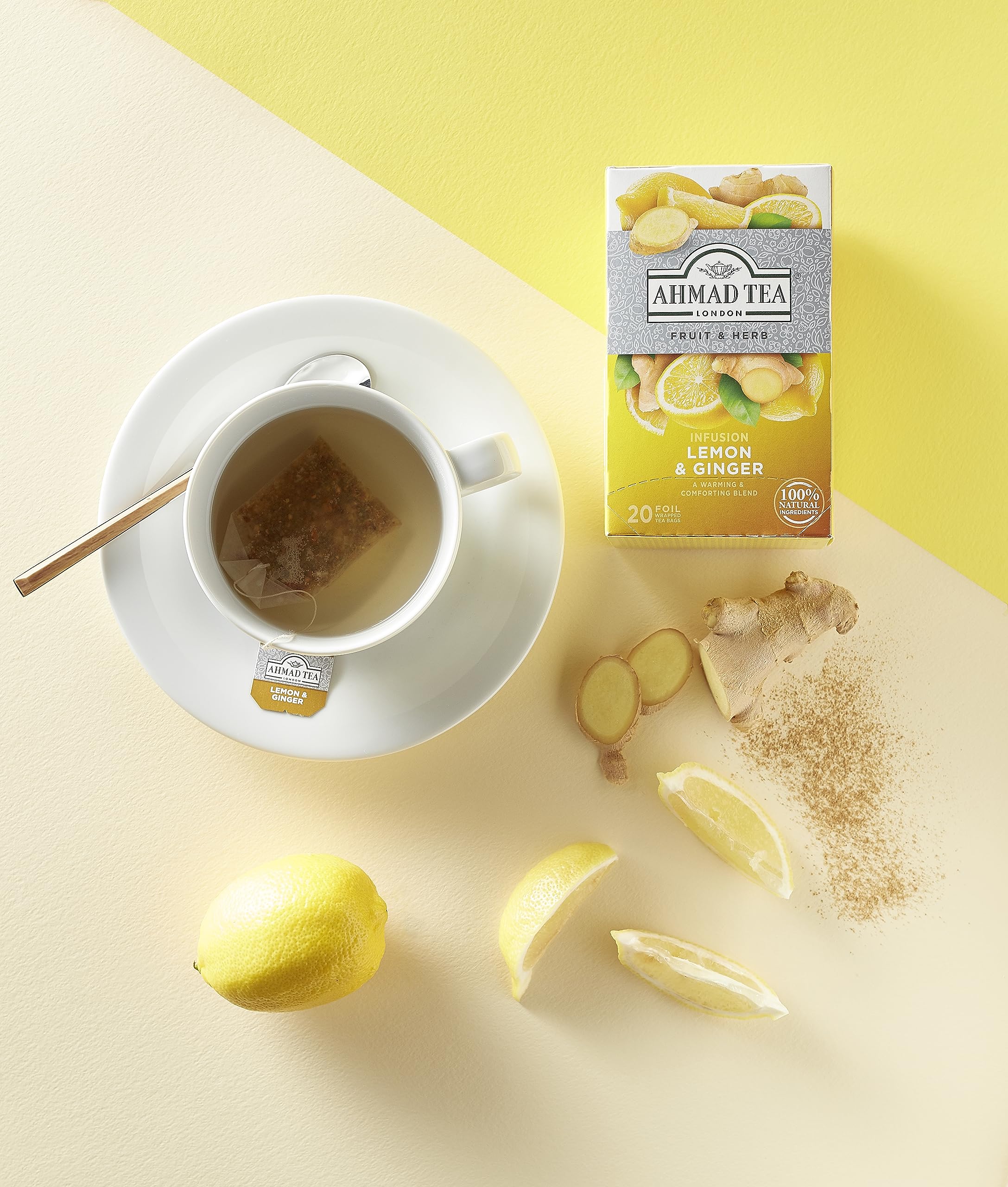 Ahmad Tea Tea Infusion, Lemon & Ginger, 40G, 20 Count - Image 6
