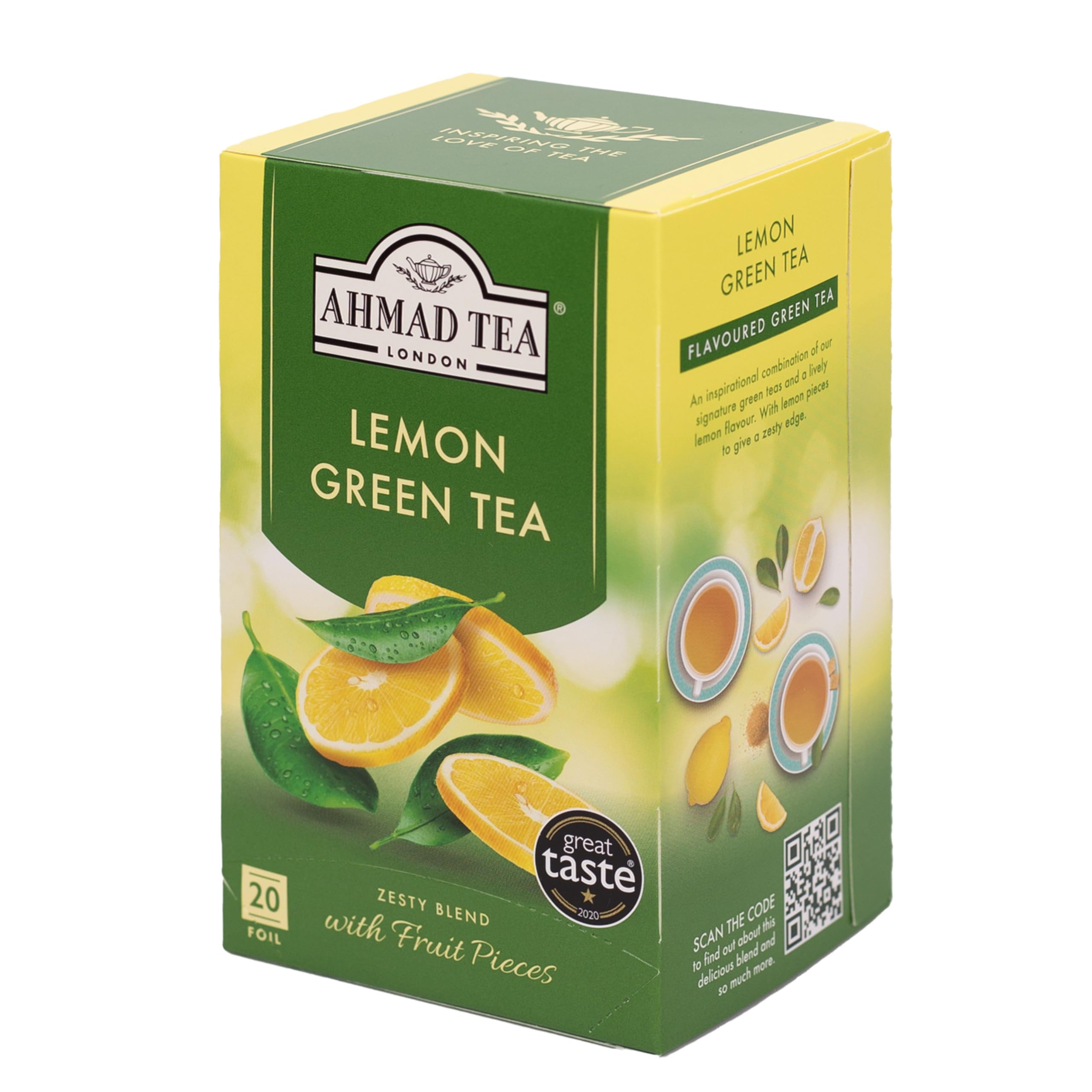 English Teas, "Lemon Green Tea" - Tagged & Aluminium Foil Enveloped Teabags - Image 3