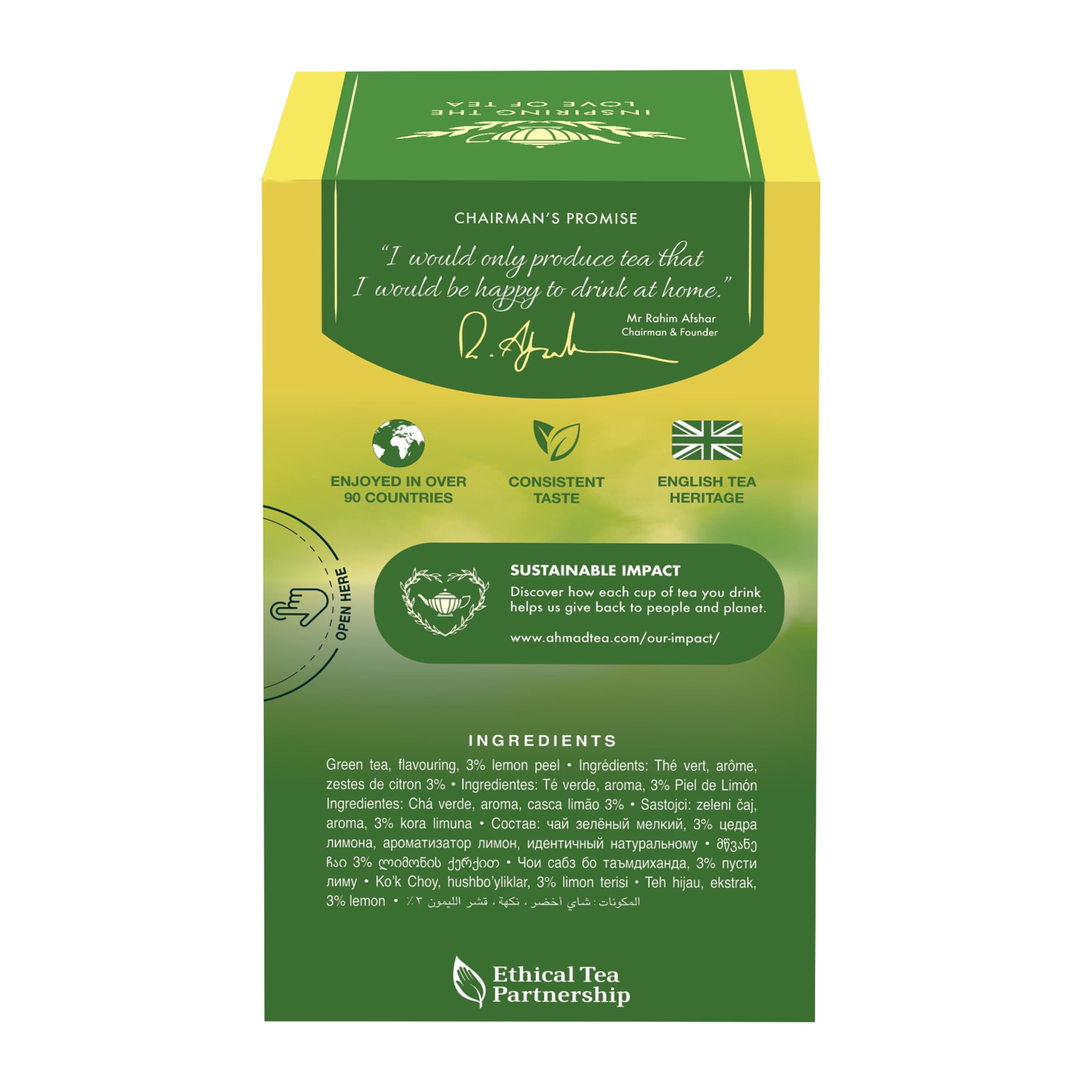 English Teas, "Lemon Green Tea" - Tagged & Aluminium Foil Enveloped Teabags - Image 4